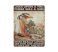 Her Dog And Garden Mother's Day Vintage Poster Metal Tin Sign Art Wall Plaque Decor Retro Iron Painting Aluminum Sign for Home Men Cave Bar Coffee Outdoor Garage Decor 12"x16"