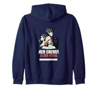 Her Energy Is Our Time to Come - Empowered Women Graphic Tee Zip Hoodie