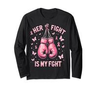 Her Fight Is My Fight Bow Pink Breast Cancer Awareness Long Sleeve T-Shirt