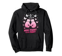 Her Fight Is My Fight Bow Pink Breast Cancer Awareness Pullover Hoodie