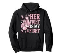 Her Fight Is My Fight Bow Pink Breast Cancer Awareness Pullover Hoodie