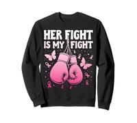 Her Fight Is My Fight Bow Pink Breast Cancer Awareness Sweatshirt