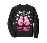 Her Fight Is My Fight Bow Pink Breast Cancer Awareness Sweatshirt