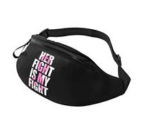 Her Fight is My Fight Breast Cancer Awareness Waist Bag Men's and Women's Adjustable Travel Chest Pack Outdoor Running Waist Bag