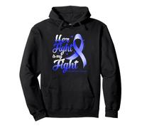 Her Fight Is My Fight Colorectal Cancer Awareness Warrior Pullover Hoodie