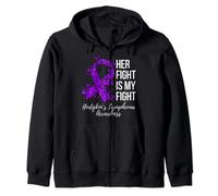 Her Fight Is My Fight Hodgkin’s Lymphoma Awareness Zip Hoodie
