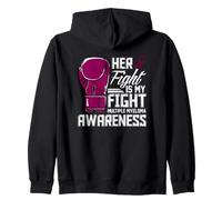 Her Fight Is My Fight Multiple Myeloma Awareness Boxing Zip Hoodie