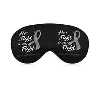 Her Fight is Our Fight Brain Cancer Awareness Sleep Masks Eye Cover Blackout with Adjustable Elastic Strap Night Blindfold for Women Men Yoga Travel Nap