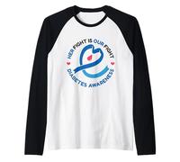 Her Fight is Our Fight - Diabetes Awareness Support Raglan Baseball Tee