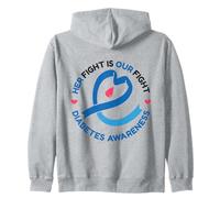 Her Fight Is Our Fight - Diabetes Awareness Support Zip Hoodie