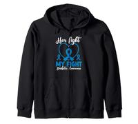 Her Fight My Fight Diabetes Awareness T1D Type 1 Diabetic Zip Hoodie