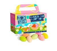 Moo Free Chocolate Easter Eggs Hunt Kit (10 Foiled 'Milk' Choccy Eggs In A Handy Box, | Dairy & Gluten Free | Suitable for Vegetarian & Vegan | 100g