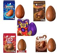 Her Flavour Nestlé Medium Easter Eggs Collection (Smarties-122g, Kit Kat Chunkies -140g, Rolo-131g, Aero-124g & Creme Egg-195g) | Bundle Chocolate Bulk,Pack of 5, 0.129 kilograms
