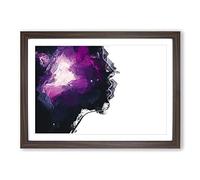 Her Galaxy in Pink & Purple in Abstract Framed Print | A2 Walnut Framed Wall Art | Ready to Hang | Abstract Space Picture | Living Room Bedroom Lounge Office