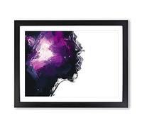 Her Galaxy In Pink & Purple In Abstract Modern Art Framed Print | A2 Black Framed Wall Art | Ready to Hang | Abstract Space Picture | Living Room Bedroom Lounge Office