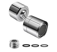 Her Kindness 360° Swivel Tap Aerator Water Faucet,Dual Brass Swivel Ball for Kitchen Bathroom Taps with M22 External Thread or M24 Internal Thread Nozzle,Splash Water Saver Spout Filter Washer