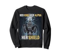 Her King Her Alpha Her Shield Funny Alpha Wolf Meme Sweatshirt