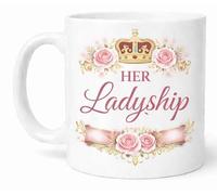 Her Ladyship Mug Floral Roses Crown Elegant Gift Mug