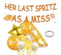 Her Last Spritz As A Miss Banner, Aperol Spritz Bridal Shower Party Decorations, Love at First Spritz Decorations for Bachelorette, Bridal Shower, Engagement Party Supplies, Orange Girls Bridal Brunch
