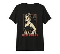 Her Life Her Rules Independent Quote Pin Up Girl Premium T-Shirt