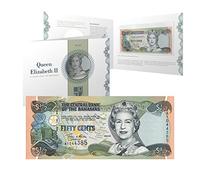 Her Majesty Queen Elizabeth II Royal Half Dollar Banknote The Bahamas $1/2 50c
