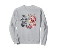 Her Strength Lights the Way - Breast Cancer Awareness Tee Sweatshirt