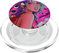 Her Summoning Demon Girl Vaporwave Moon Phases Gothic PopSockets PopGrip for MagSafe