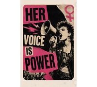 Her Voice Is Power - Su voz es poder - Cuaderno feminista: Cuaderno de hojas blancas para mujer | Libreta punk aesthetic A5 sin rayas para ideas, ... original y reivindicativo con fuerza
