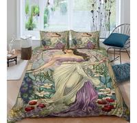 Hera Goddess 3D Print Duvet Cover Set Soft Lightweight Art Nouveau Bedding Sets for Kids Teens Boys Room Decor 3 Pcs with Pillowcase Double（200x200cm）