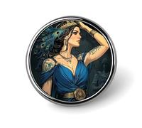 Hera Greek Goddess Mythology Round Enamel Brooch Pin Button Badges Decoration Hat Clothing Bag Accessories Gift Crafts