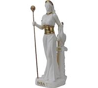 Hera Juno Greek Roman Goddess Queen of Gods Statue Sculpture Figure White Gold