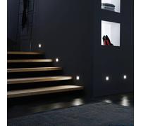 Hera LED recessed wall light Wall F, grey, 1.8 W, 7.5 x 7.5 cm