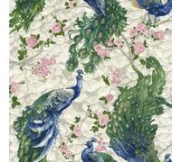 Hera Peacock Bird Colourful Animal and Blossoms Tropical Leaf Design Textured Vinyl Wallpaper Perfect for Hallways, Living Rooms, Toilets and Feature Walls Blue, Green, Pink Limetree LT7708)
