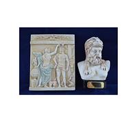 Heracles bust plus Hercules Hero with muse Urania Sculpture Relief sculpture