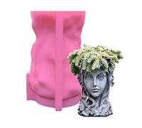 Herafica Handmade Girl Head Shaped Flower Pot UV Epoxy Mold Pen Holder Candle Cement Planter Resin Silicone Mould DIY Crafts Home Decorations Casting Tool Molds