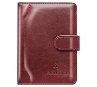 Herain Passport Holder & Case - Family Travel Combo With Passport & Vaccine Card Holder, D-magnetic clasp-burgundy, Magnetic Clasp
