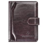 Herain Passport Holder & Case - Family Travel Combo With Passport & Vaccine Card Holder, D-magnetic clasp-c-coffee, Magnetic Clasp