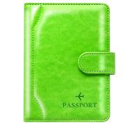 Herain Passport Holder & Case - Family Travel Combo With Passport & Vaccine Card Holder, D-magnetic clasp-green, Magnetic Clasp