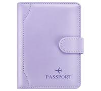 Herain Passport Holder & Case - Family Travel Combo With Passport & Vaccine Card Holder, D-magnetic clasp-light purple, 5.8 inches x 4.3 inches x 0.5 inches, Magnetic Clasp