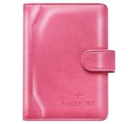 Herain Passport Holder & Case - Family Travel Combo With Passport & Vaccine Card Holder, D-magnetic clasp-rose red, Magnetic Clasp