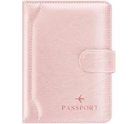 Herain Passport Holder & Case - Family Travel Combo With Passport & Vaccine Card Holder, D-magnetic clasp-rose gold, Magnetic Clasp