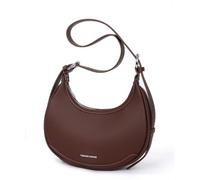 Herald Shoulder Bag for Women, Small Crescent Hobo Handbag, Dark Brown, S, Casual