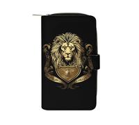 Heraldic Lion Cute Women's Long Wallets Leather Clutch Purse Large Capacity Wristlet Handbag