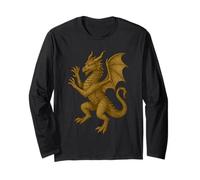 Heraldic Medieval Dragon Legendary Crest Mythical Heraldry Long Sleeve T-Shirt