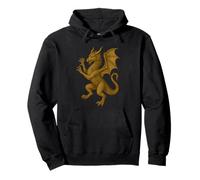 Heraldic Medieval Dragon Legendary Crest Mythical Heraldry Pullover Hoodie