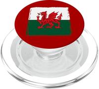 Heraldic Red Dragon Wales Design Grunge Welsh Flag PopSockets PopGrip for MagSafe