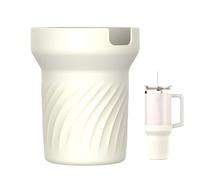 Heran Silicone Boot, White Boot Sleeve Cover Compatible with Stanley H2.0 Quencher Adventure Tumbler 40 oz, Easy Installation and Cleaning