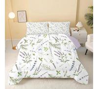 Herb Butterfly Super King Duvet - Coverless Duvet with Botanical Cottagecore Spring Garden Pattern - Soft Reversible Superking Duvets 7.5 Tog for All Season - Lightweight Washable Quilt - WY-117