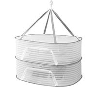 Herb Drying Rack - Mesh Hanging Net with U-Zipper for Efficient Drying of Herbs Weeds Buds Flowers & Vegetables - Green 1 Layer Ideal for Home & Garden Use