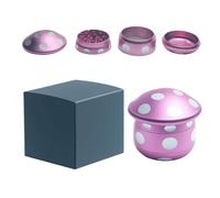 Herb Grinder, 2.5”Mushroom Shaped Metal Grinder, 4 Layers Tobacco Grinder with Magnetic Top & Pollen Screen, 25 Grinding Teeth Metal Herbal Grinders with Pollen Scraper for Spice Mill (Pink)